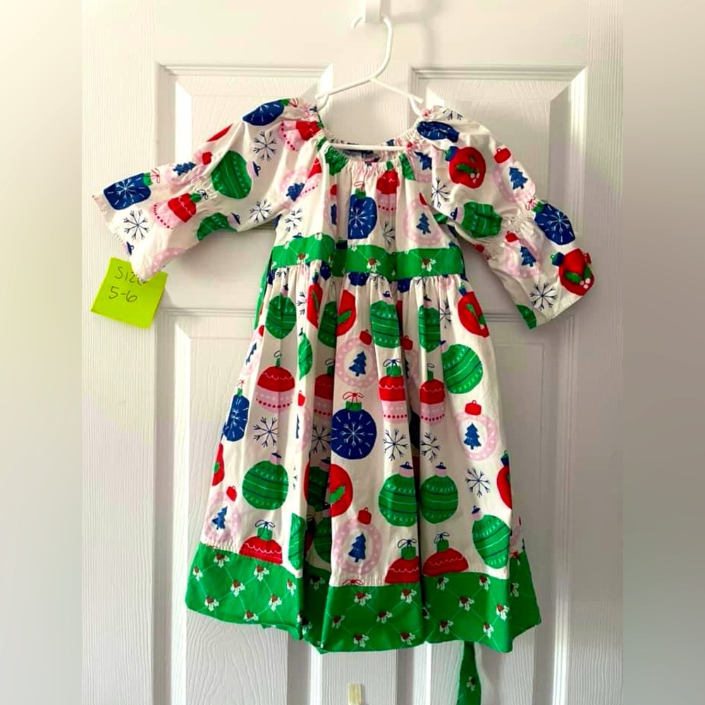 Eleanor Rose Ornament Christmas Dress Size 5-6
